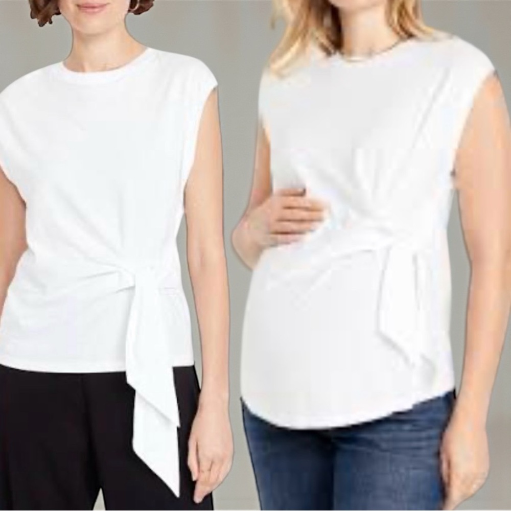 🤍 Old Navy Maternity EveryWear Side-Tie Top – White | XXL Tall (NWT) 🤍